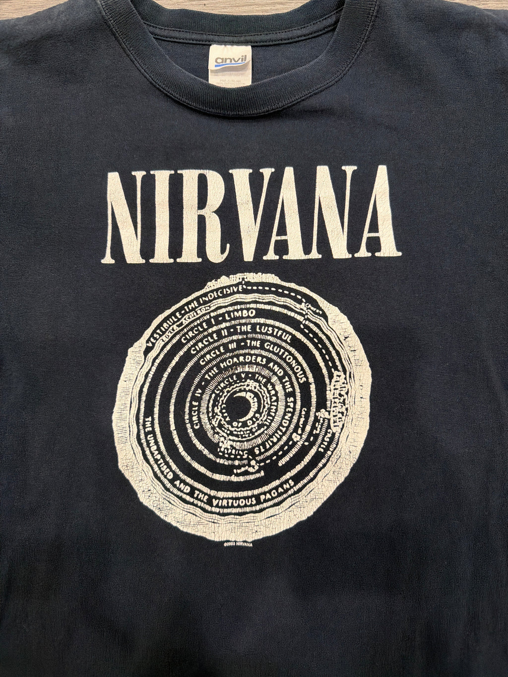 03 Nirvana Vestibule Double Sided Anvil Black T-Shirt Medium