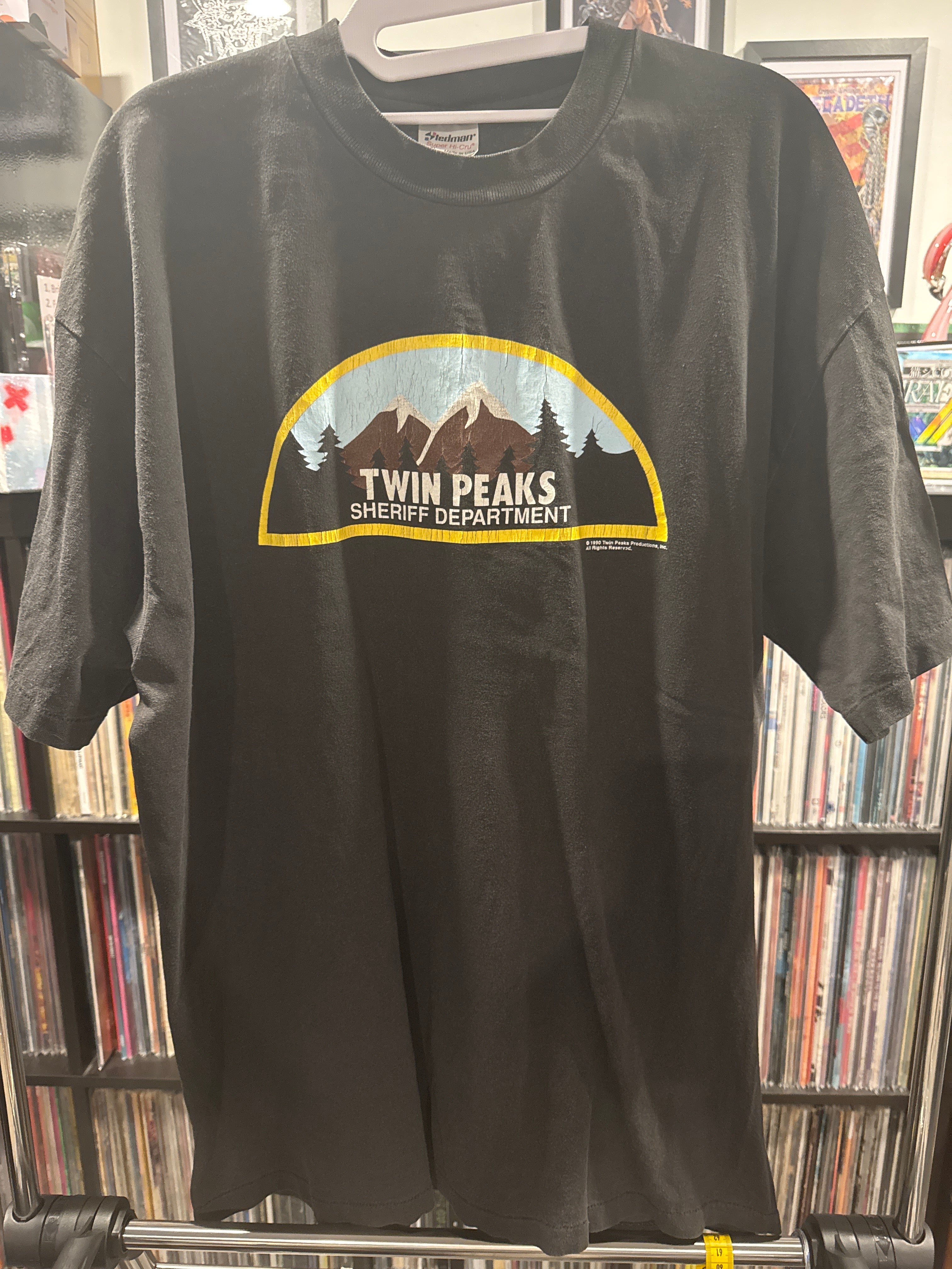 1990 Twin Peaks Sheriff Dept David Lynch Stedman XL Black T Shirt