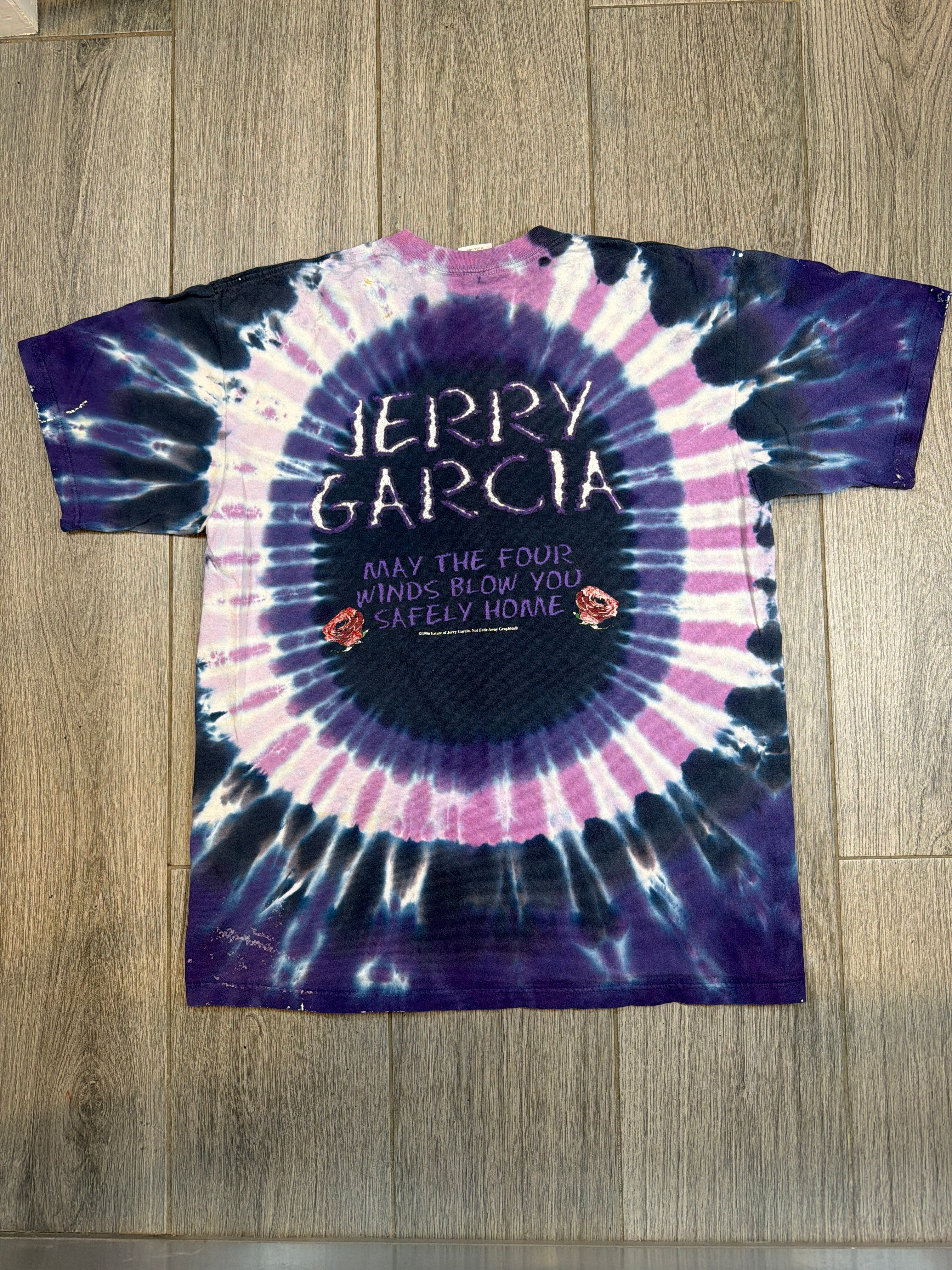 1995 Jerry Garcia Grateful Dead Four Winds Tie Dye T-Shirt Large