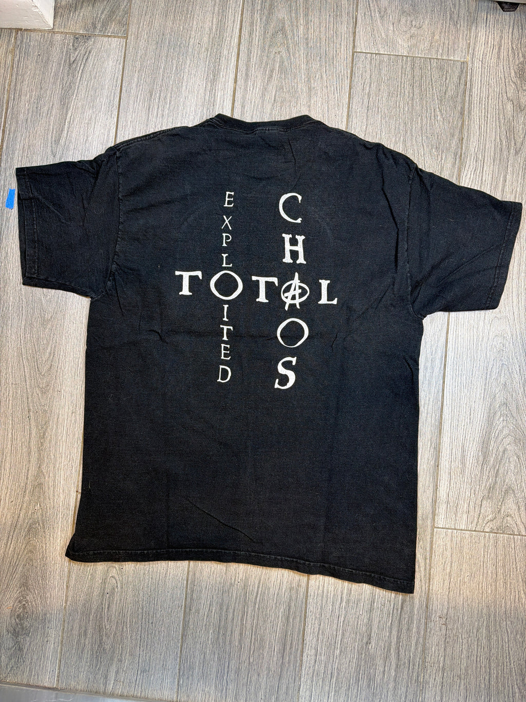 The Exploited Total Chaos Double Sided Punk Black T-Shirt XL