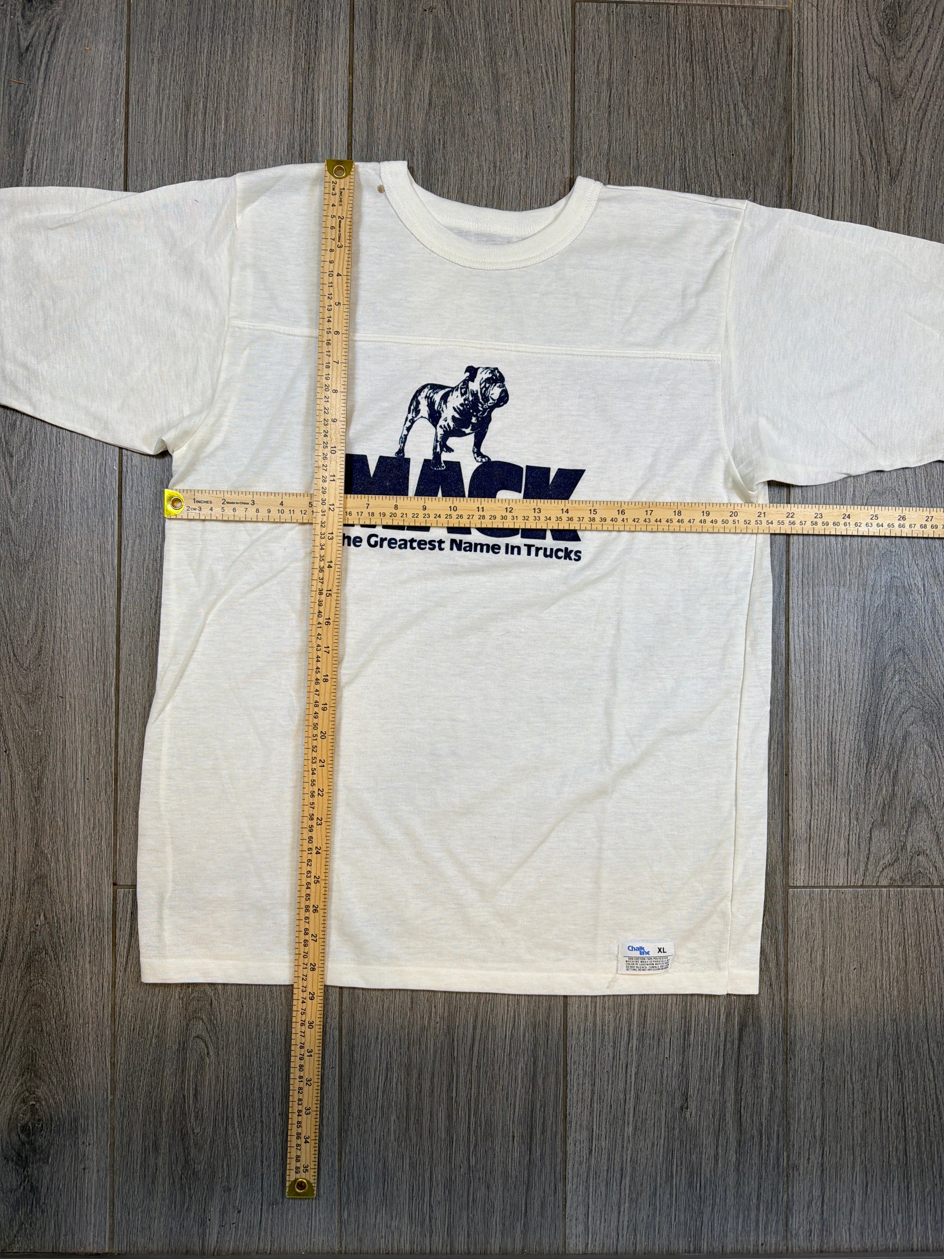 80s Mack Semi Trucks Jersey White T-Shirt Large