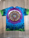 Grateful Dead Stained Glass Mandala Liquid Blue Tie Dye T-Shirt Large