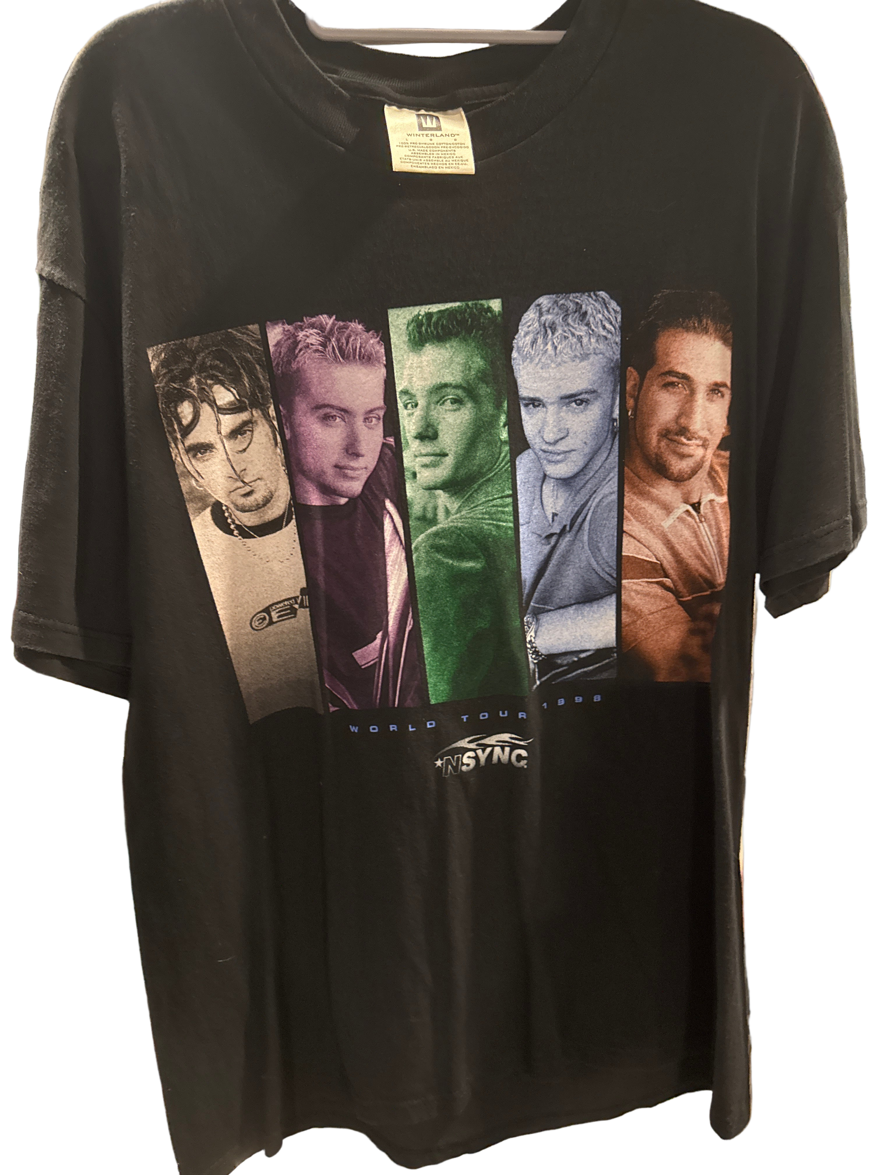 1998 N*Sync World Tour T-Shirt Large Winterland Black