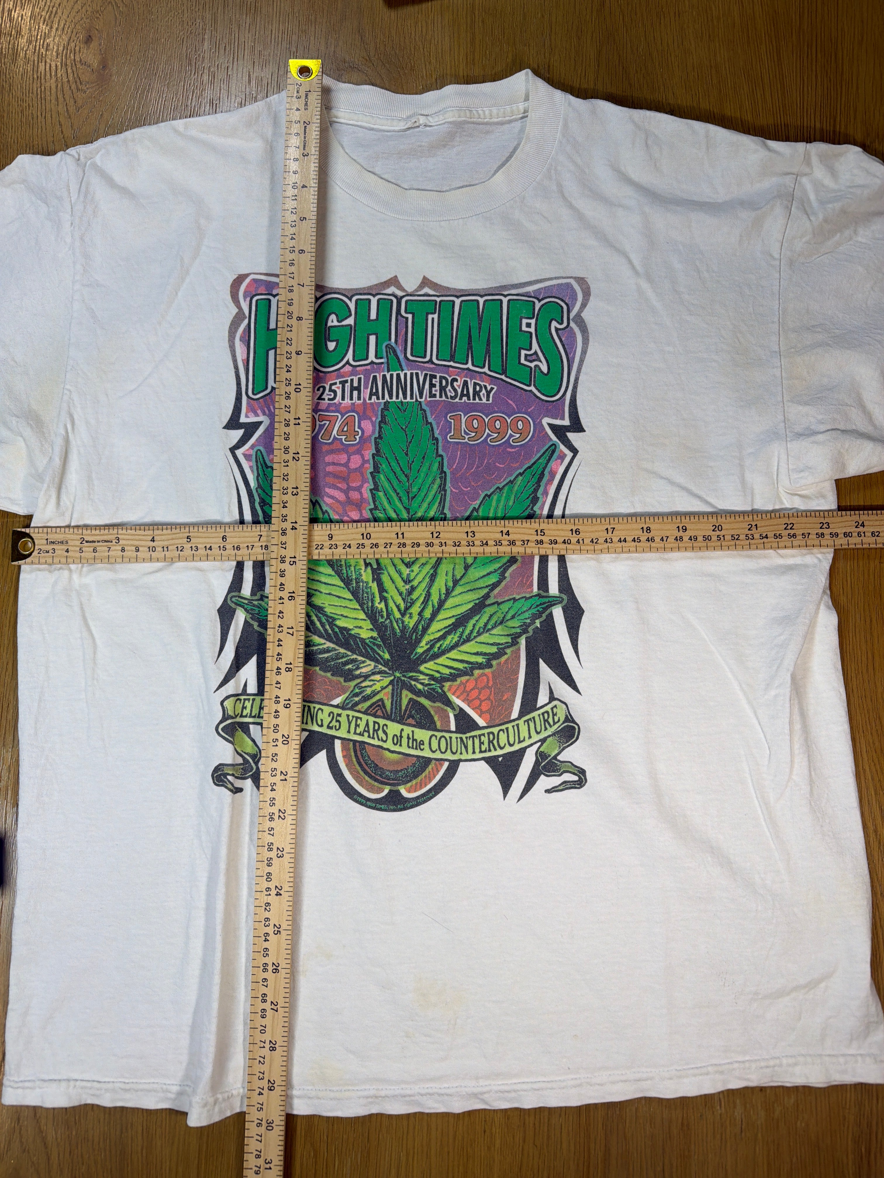High Times 1999 25th Anniversary Promo White T-Shirt XL