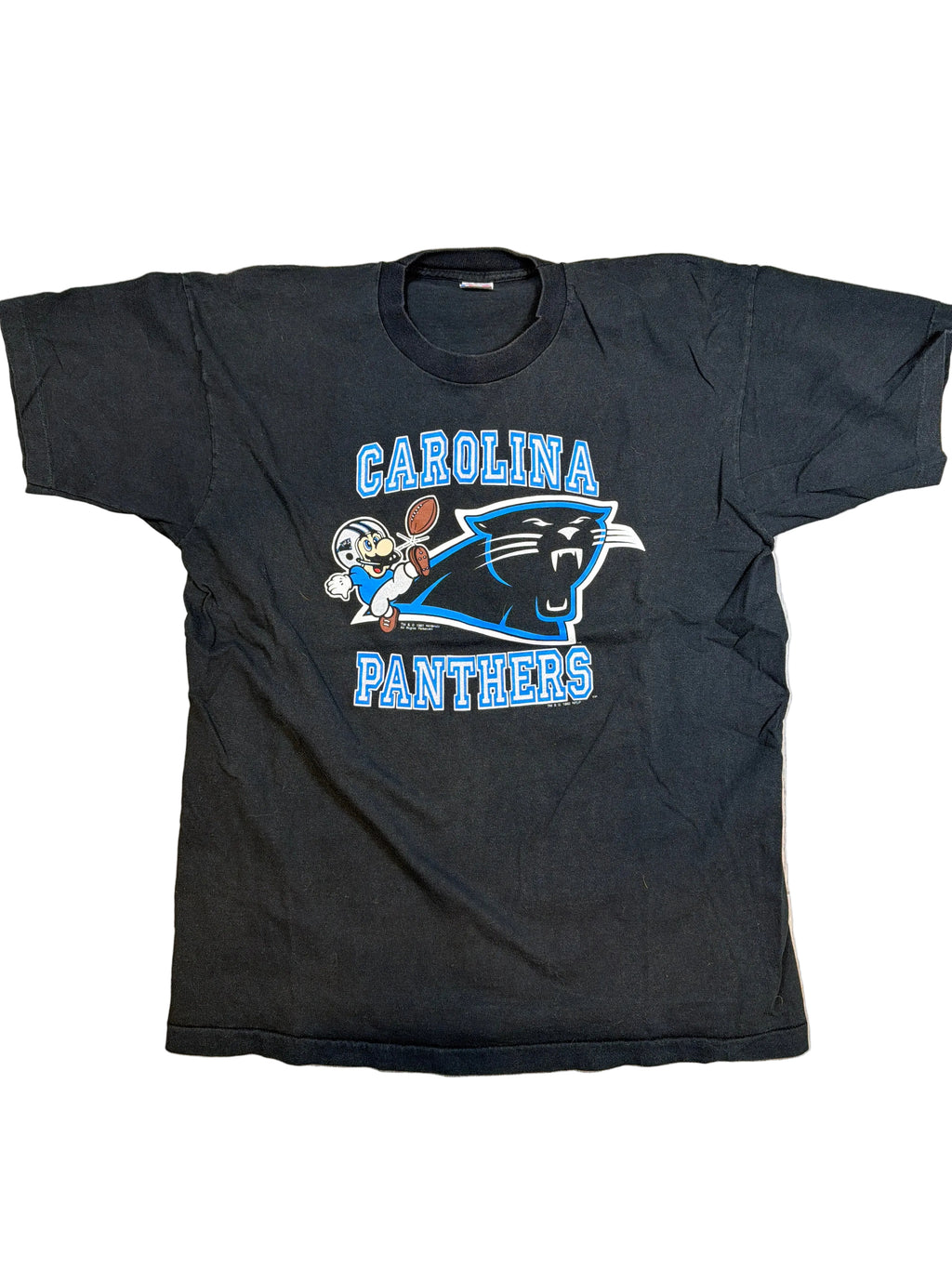 1992 Carolina Panthers Nintendo Mario T-Shirt XL