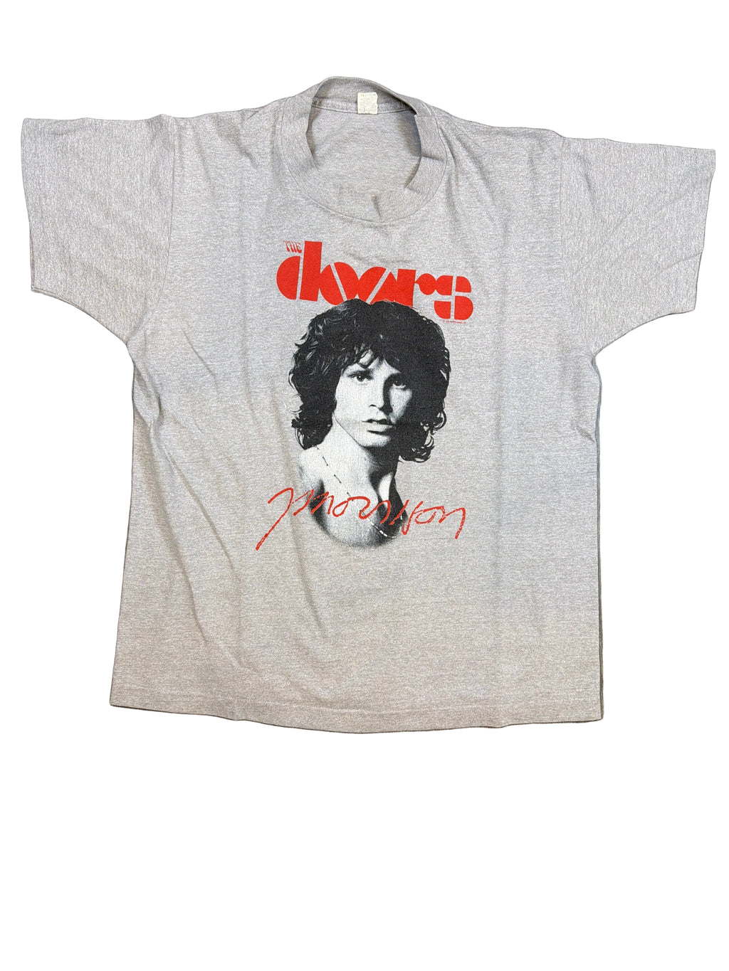 The Doors 1983 Jim Morrison Band Signatures Heather T-Shirt Large