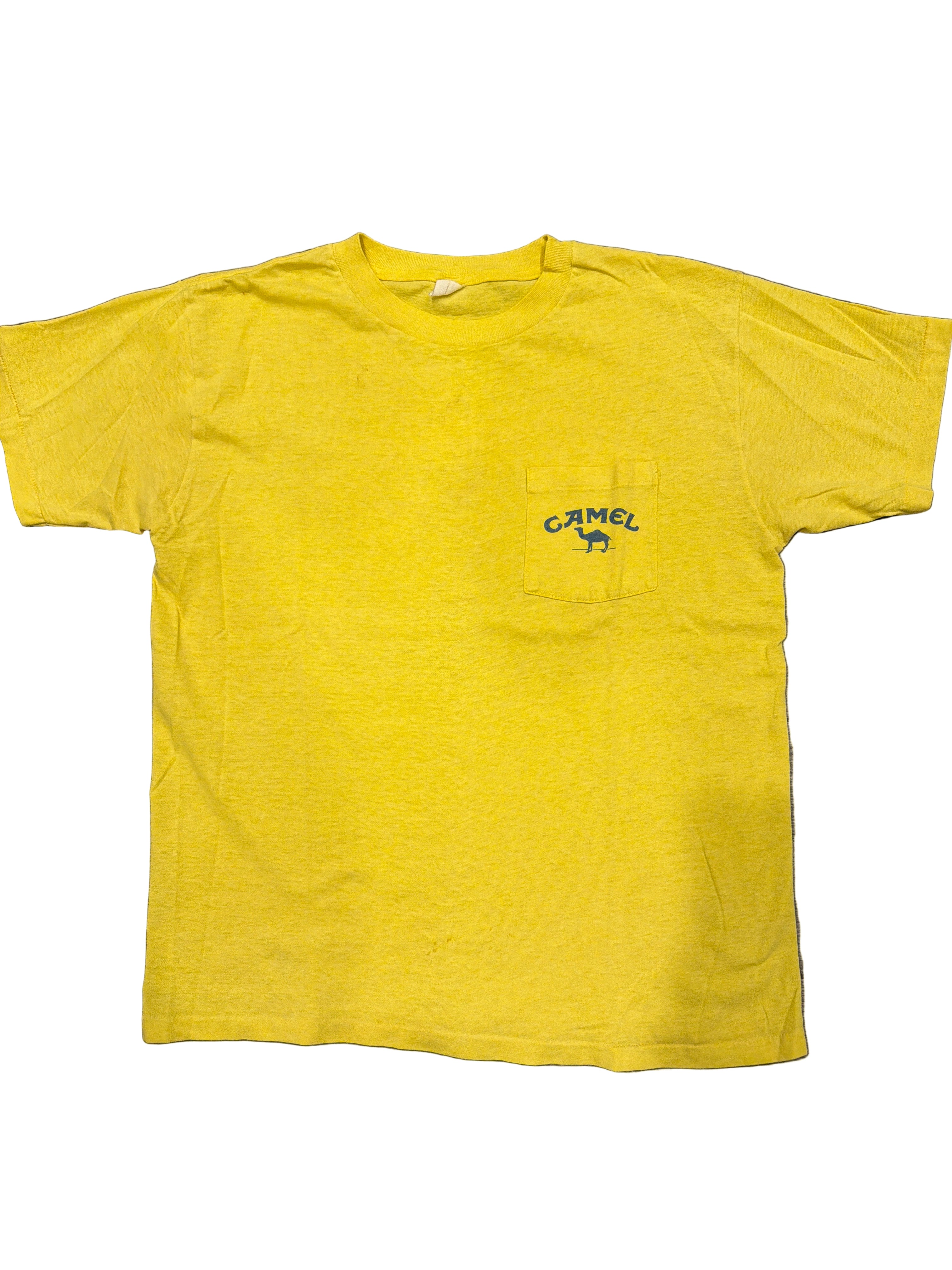 1980er Camel Smooth Cigg Promo Gelbes Fader T-Shirt Large