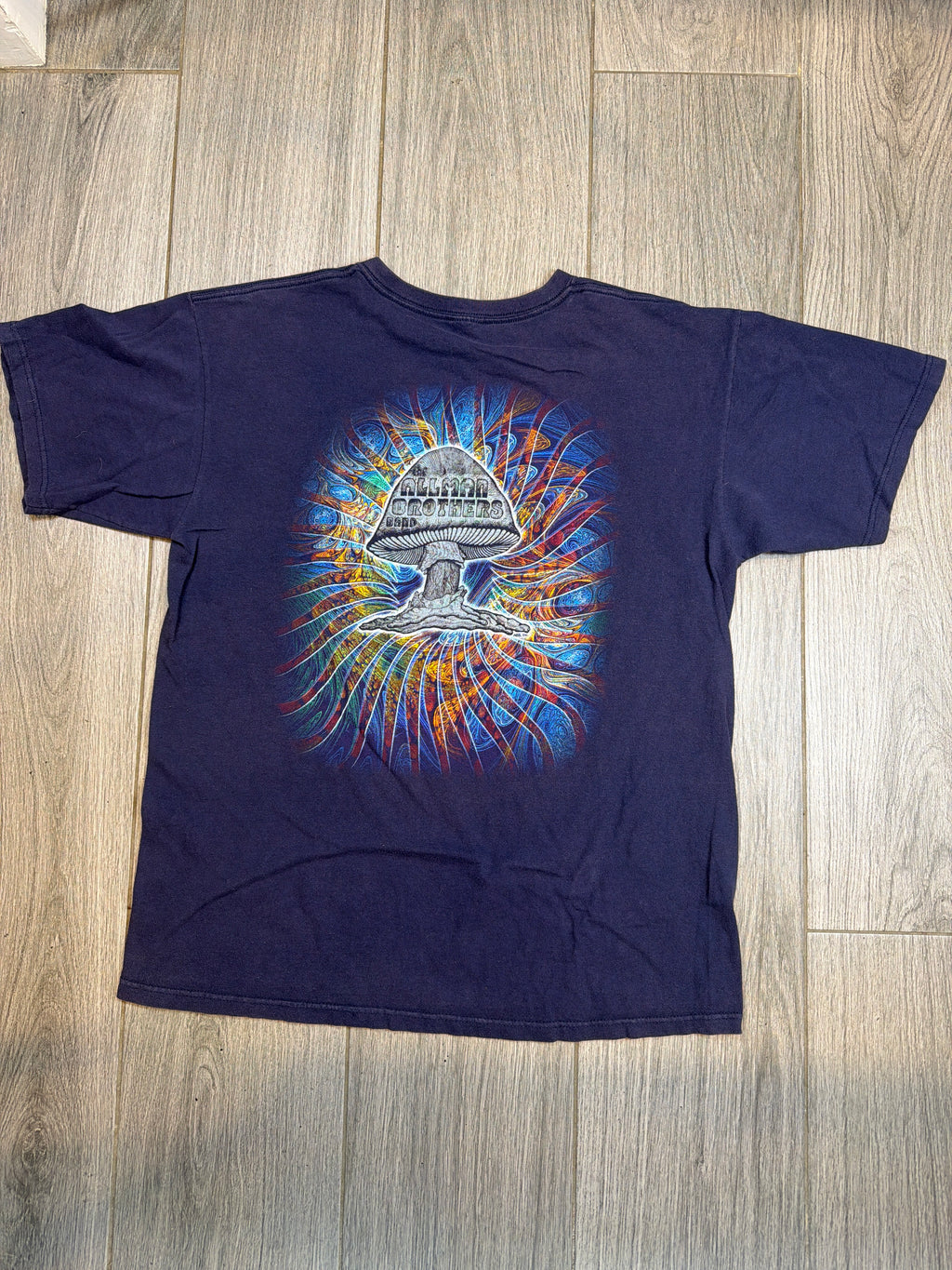 Allman Brothers Band Mushroom Blue Anvil T-Shirt Large