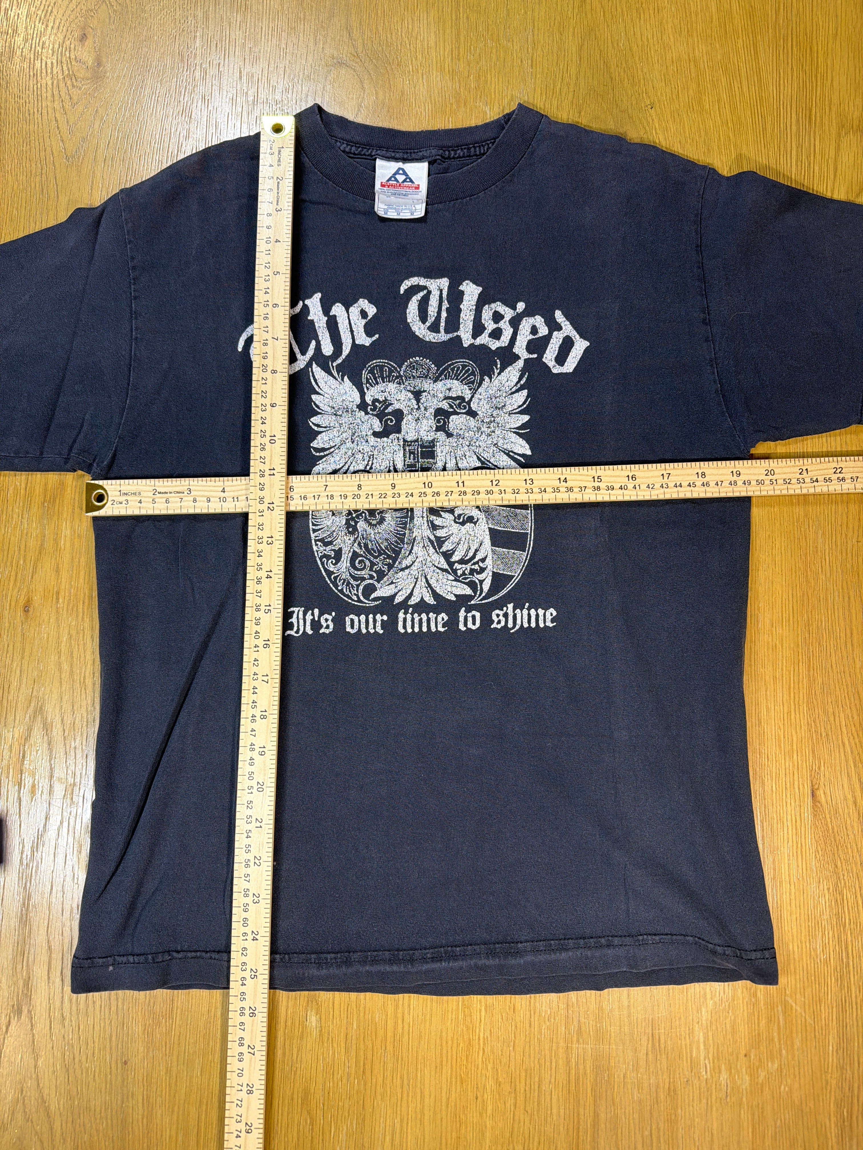 The Used Our Time To Shine Y2K Punk Band Black T-Shirt Medium