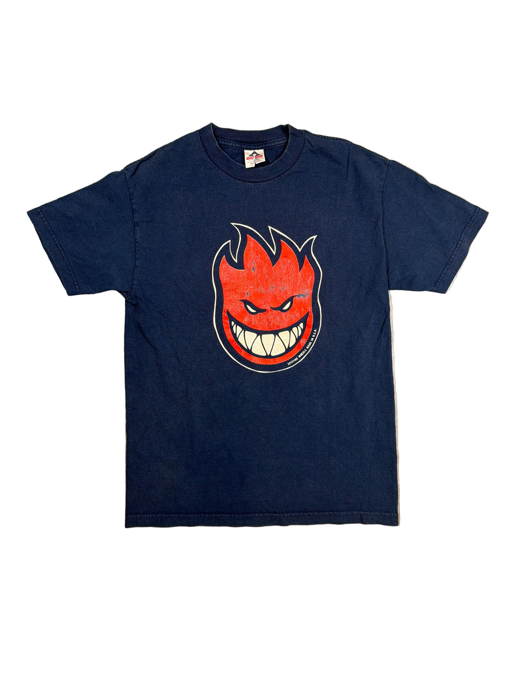 00s Spitfire Big Head Blue Triple A AAA Skateboard Wheels T-Shirt Medium
