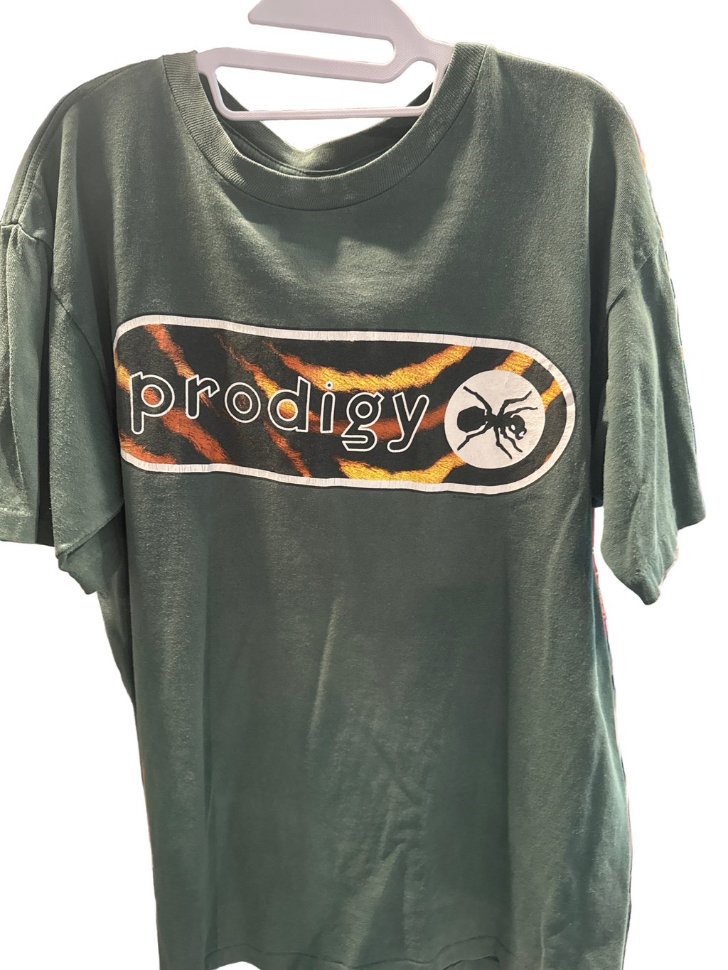 1997 Prodigy Ant Logo RARE Album Promo T-Shirt Large Wild Oats Green Single Stitch