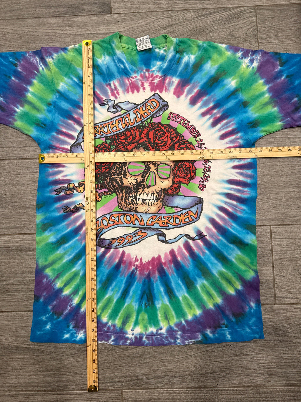 1993 Grateful Dead Boston Garden Tour September Tie Dye T-Shirt
