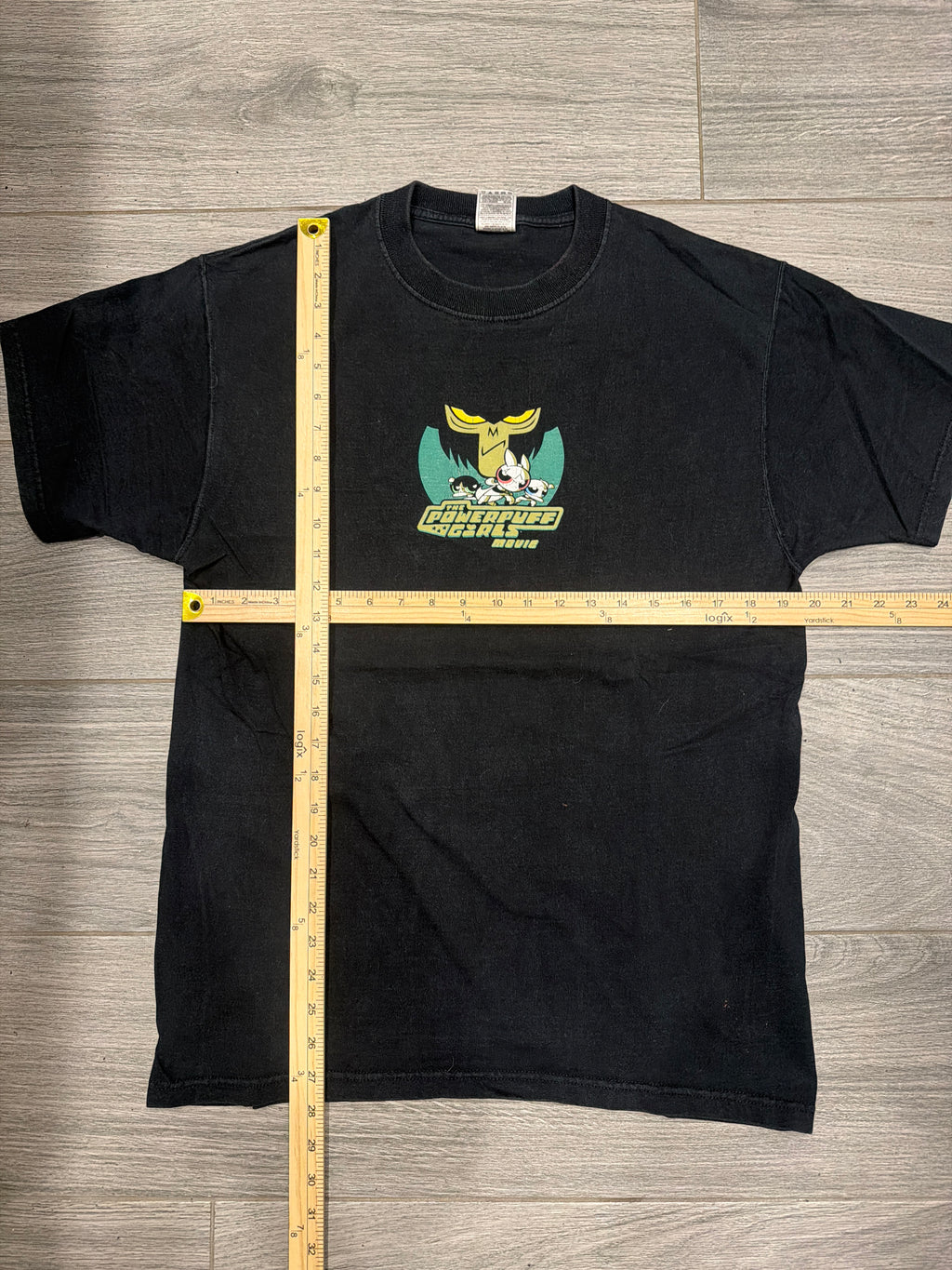 00s Powerpuff Girls Movie Promo Cartoon Network Large Black T-Shirt Large
