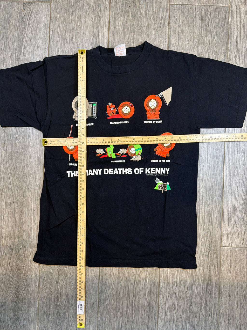 South Park Many Deaths of Kenny 00s Black T-Shirt Large