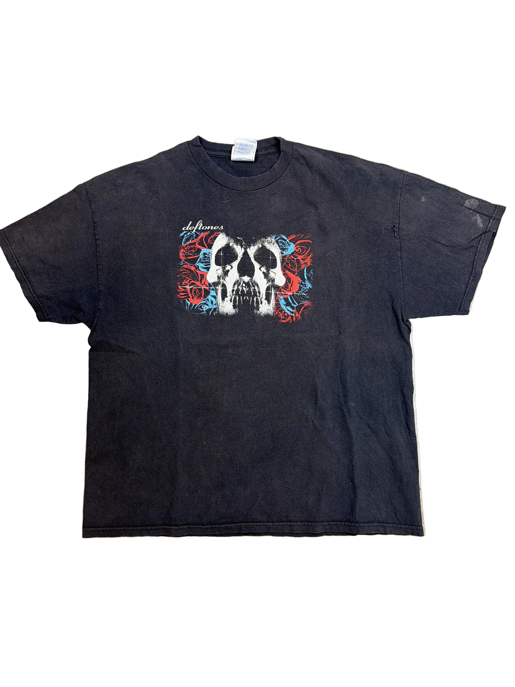 2003 Deftones Tour Self Titled Skull and Roses Black T-Shirt XL