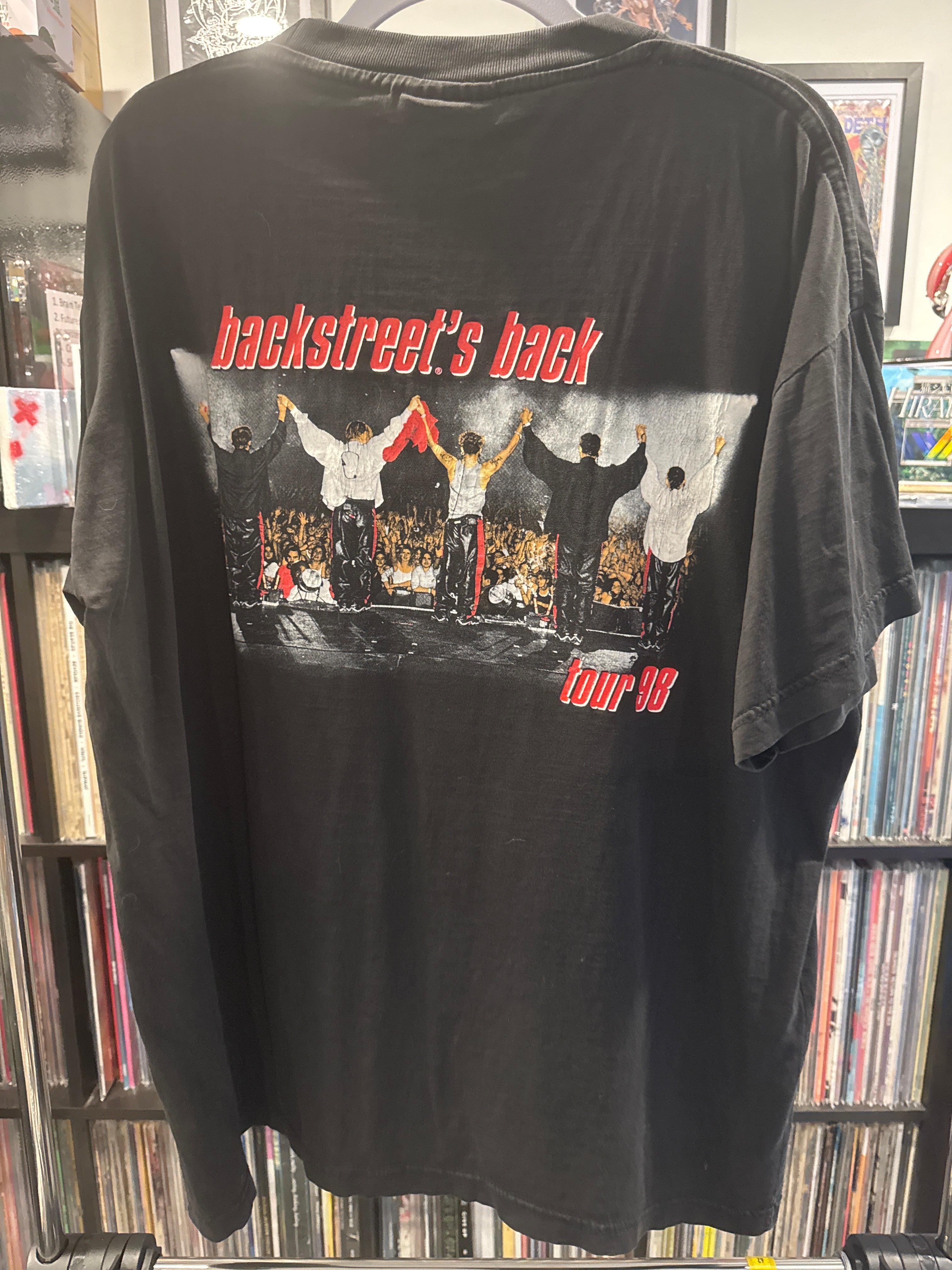 1998 Backstreet Boys Backstreets Back Tour Black T Shirt Sogo L