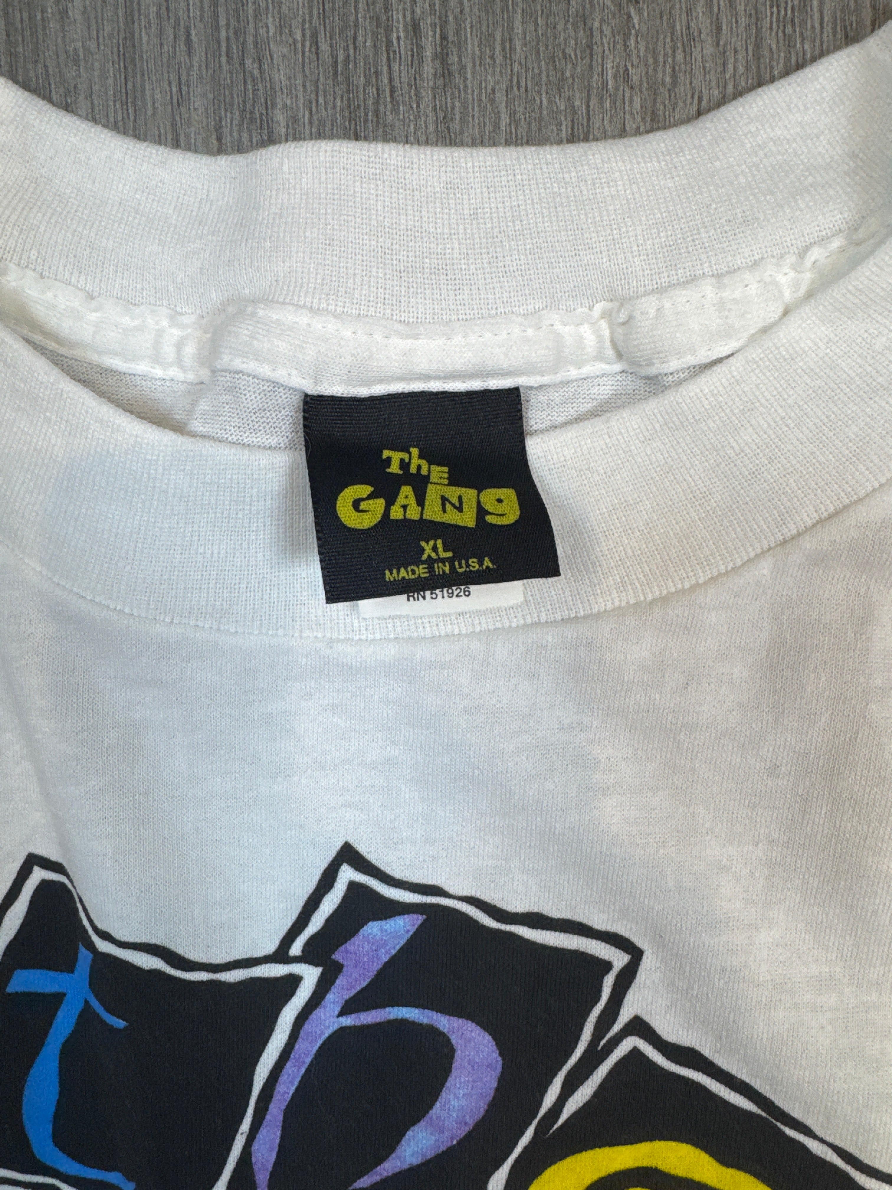 1987 The Cure Paw Prints Band Weißes T-Shirt Large