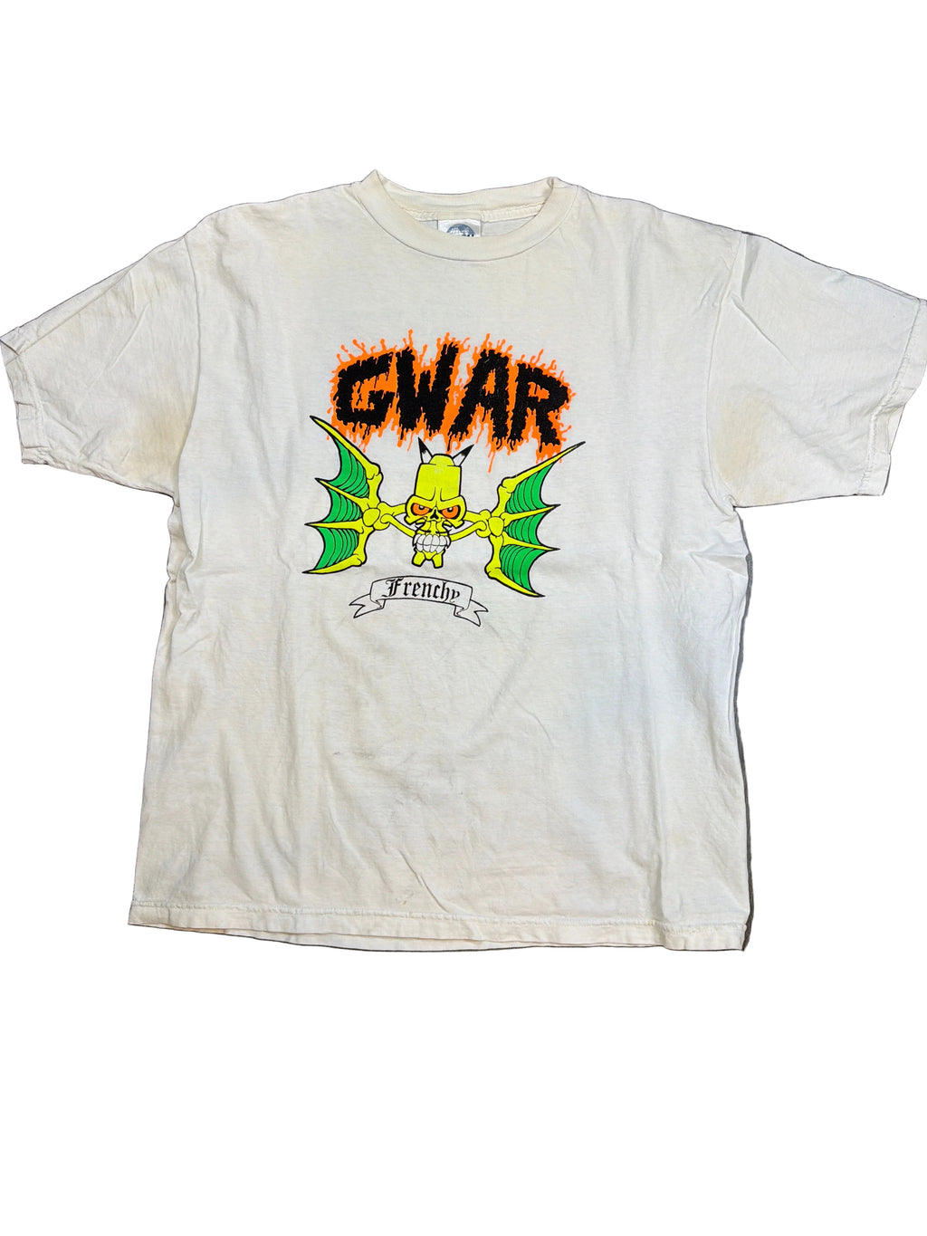 90s Gwar Frenchy Skate Metal Double Sided White T-Shirt Large