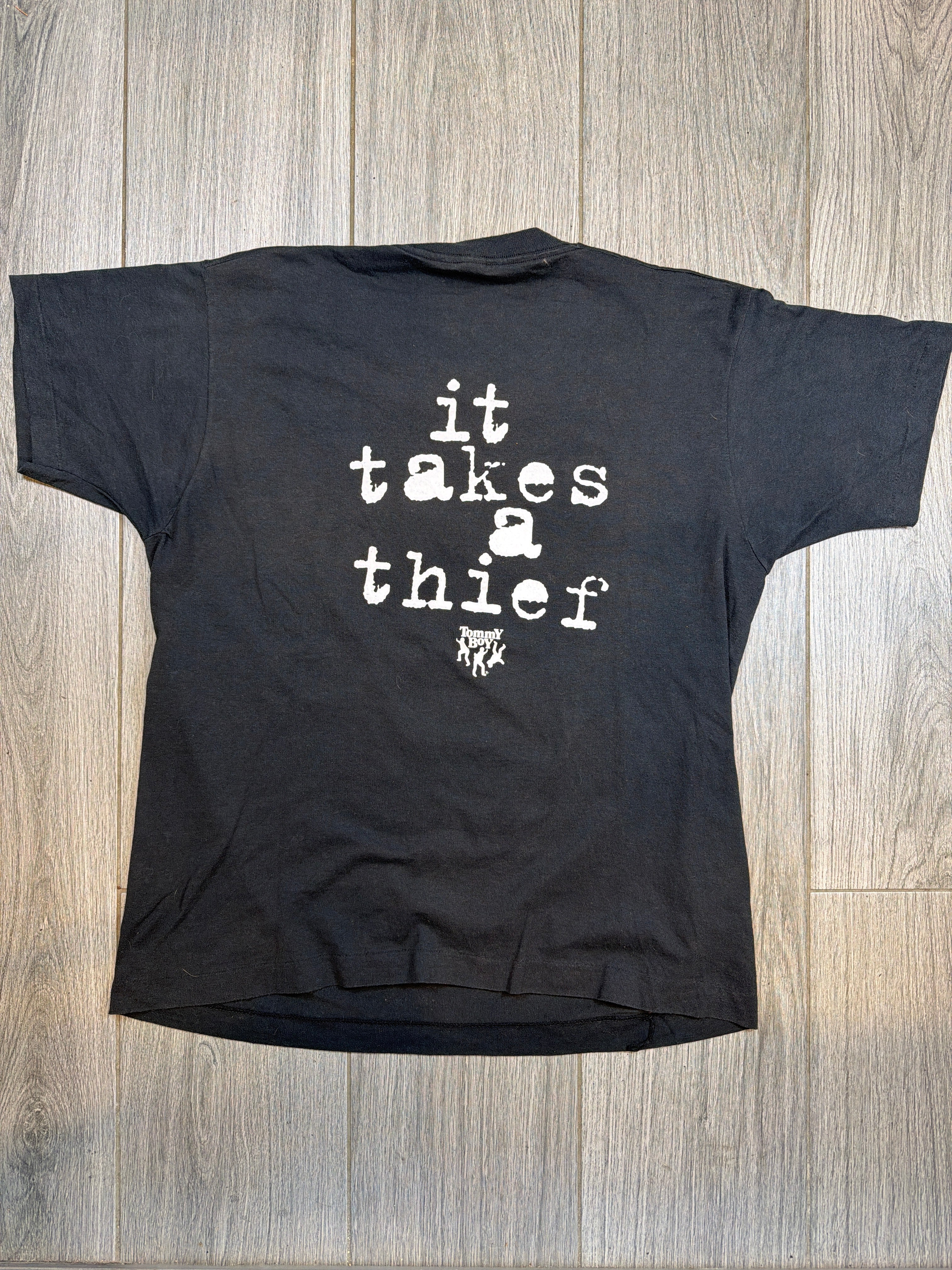 Coolio It Takes A Thief Tommy Boy 90er Jahre Schwarzes T-Shirt Größe L