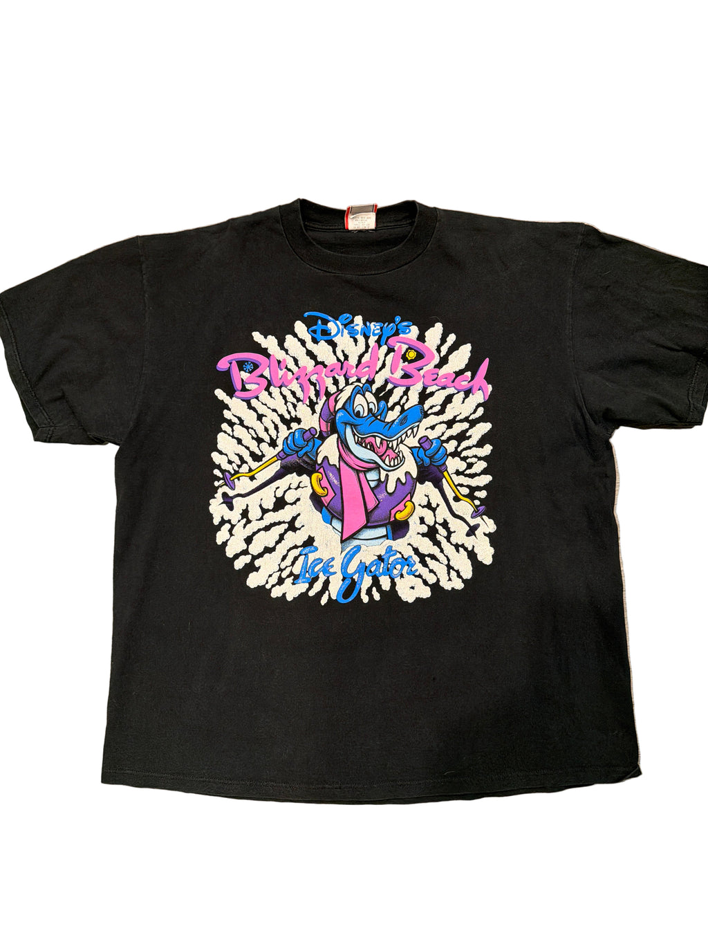 90s Disney Blizzard Beach Ice Gator Break Through Sparkle T-Shirt 2X