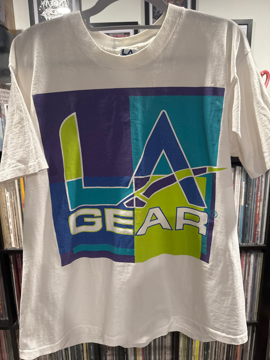 90’s LA Gear Footwear Logo Shirt L White Light up Shoes BK Ratchtech