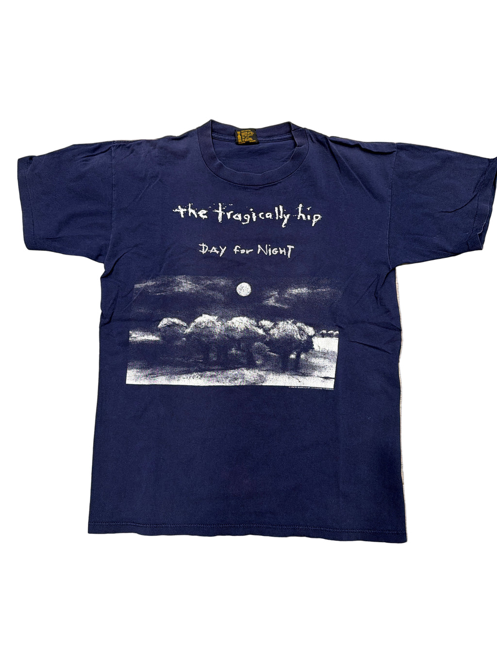 1994 The Tragically Hip Day For Night Album Blue T-Shirt Large Brockum