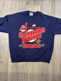 Cleveland Indians '95 World Series Champions Navy Crewneck Sweater Large