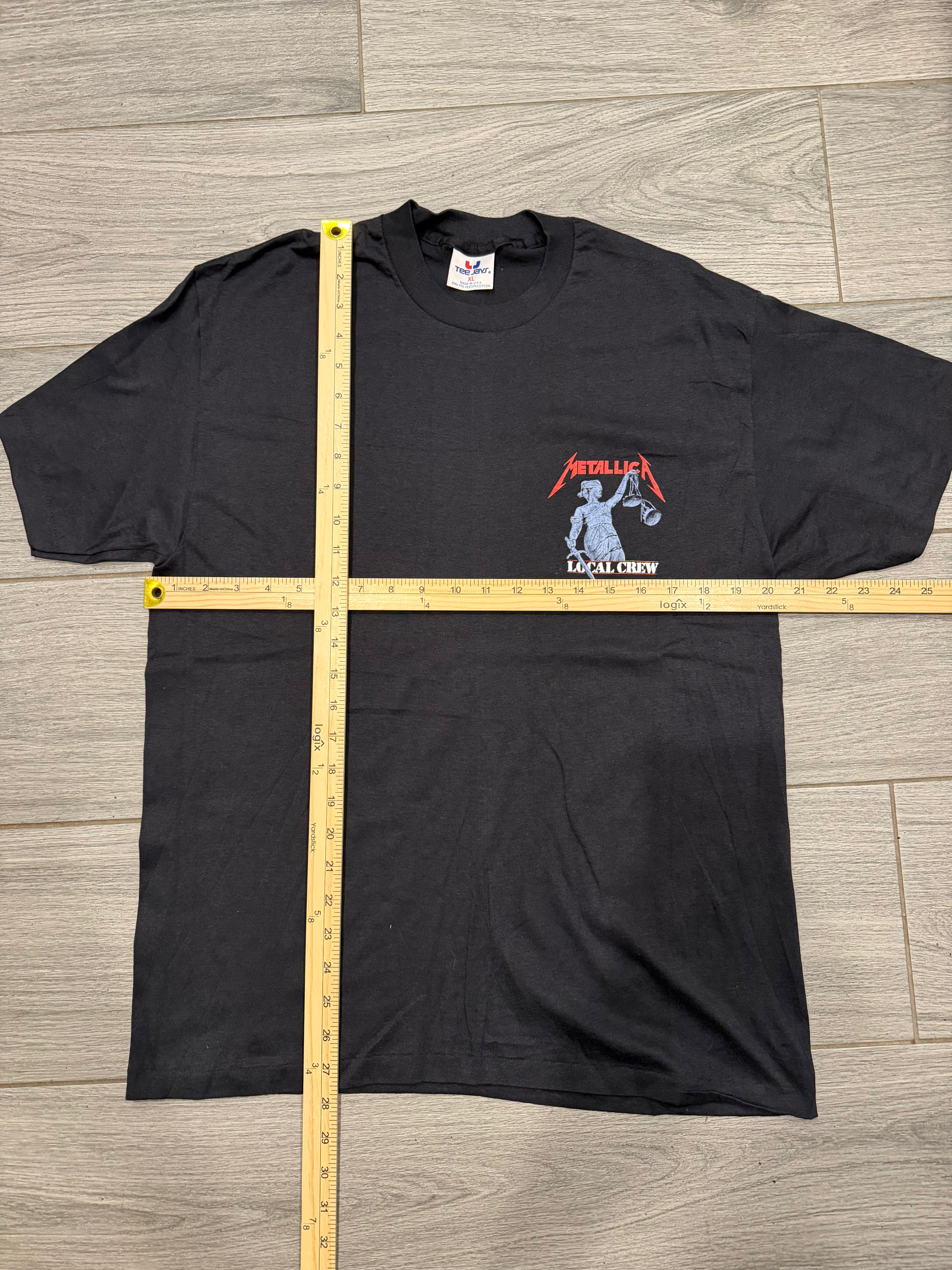 1988 Metallica Local Crew Black T-Shirt And Justice for All Large