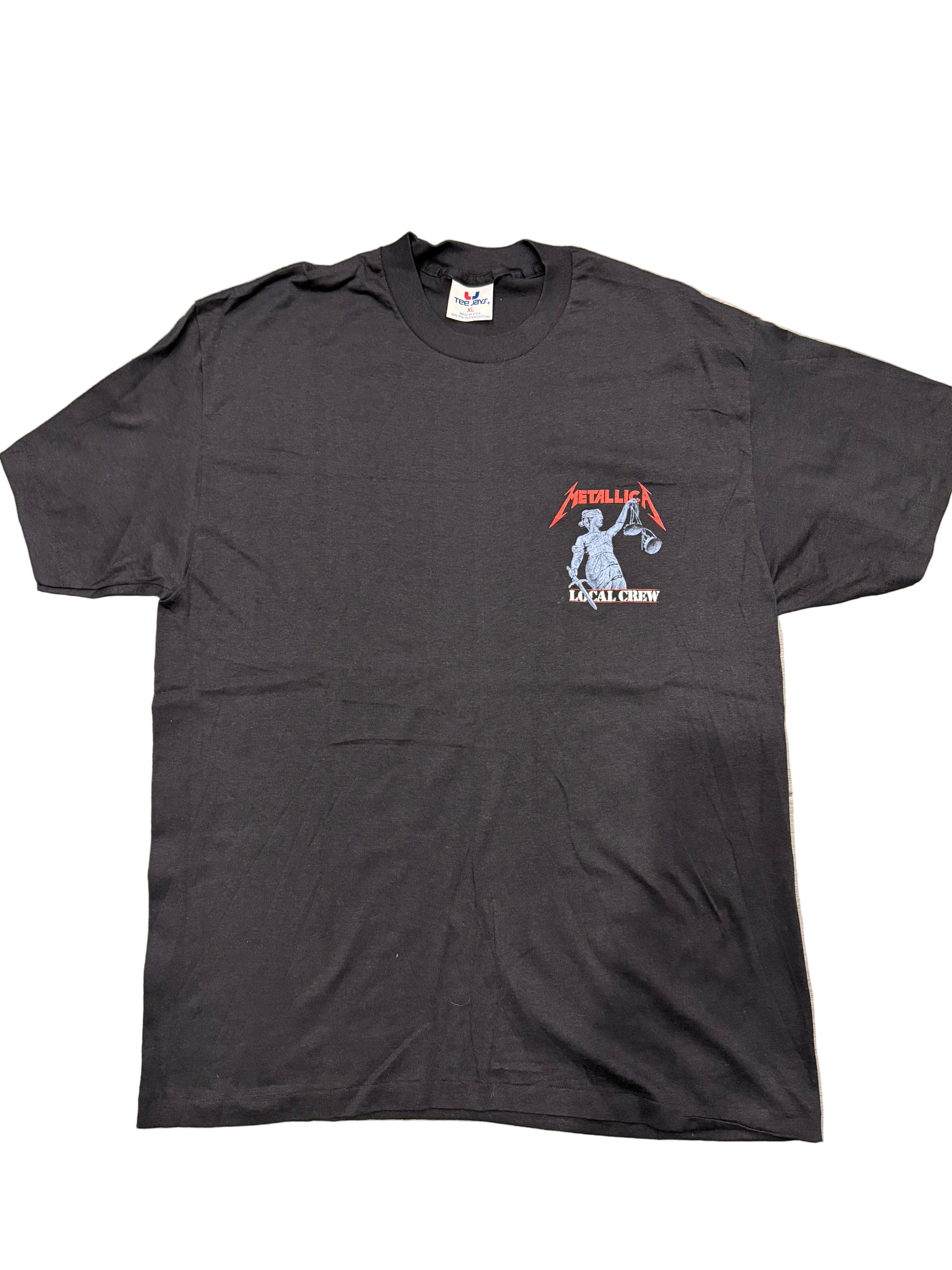 1988 Metallica Local Crew Black T-Shirt And Justice for All Large