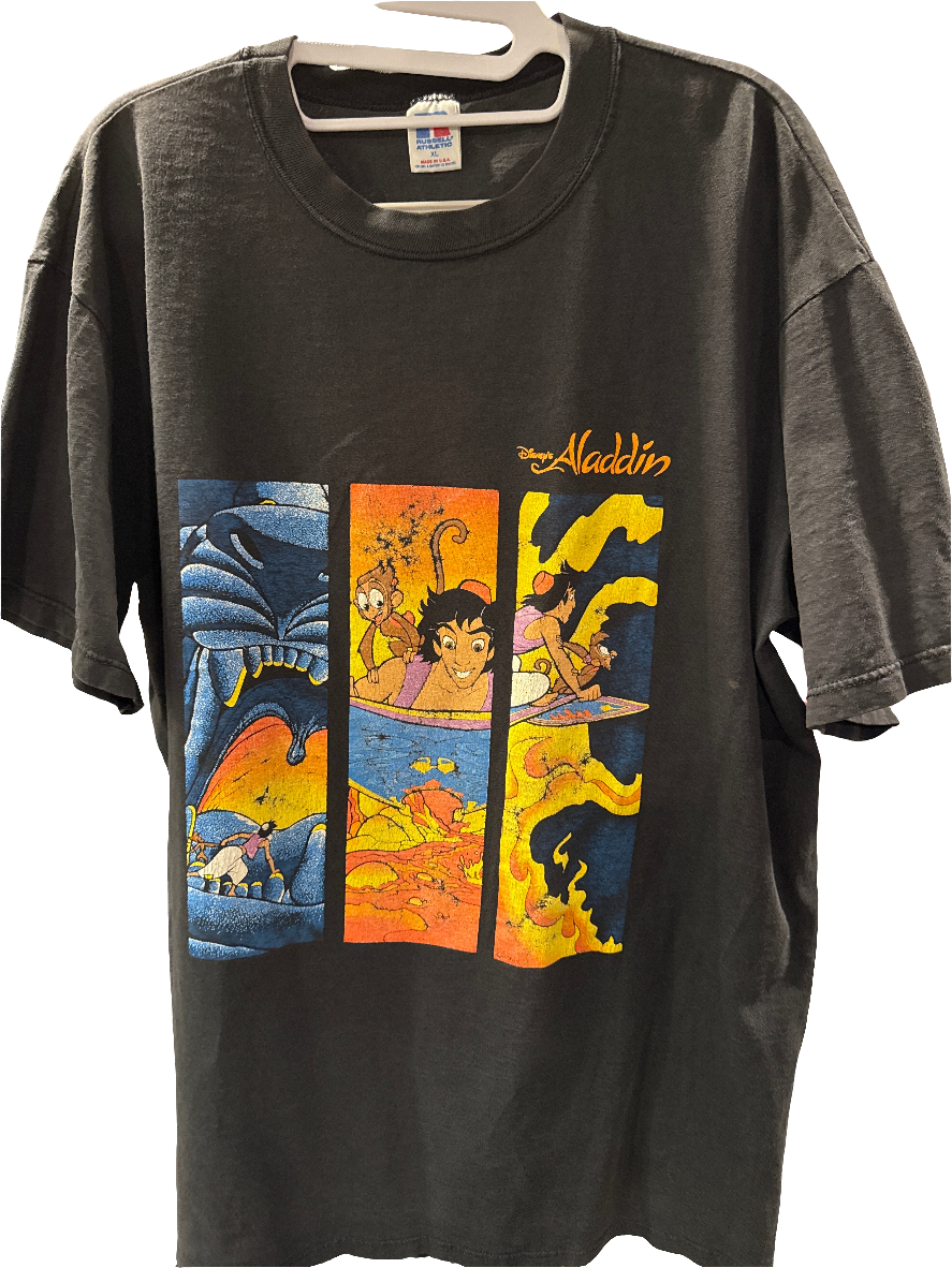 90s Disney Aladdin Worn Cave of Wonders Movie Promo T Shirt XL