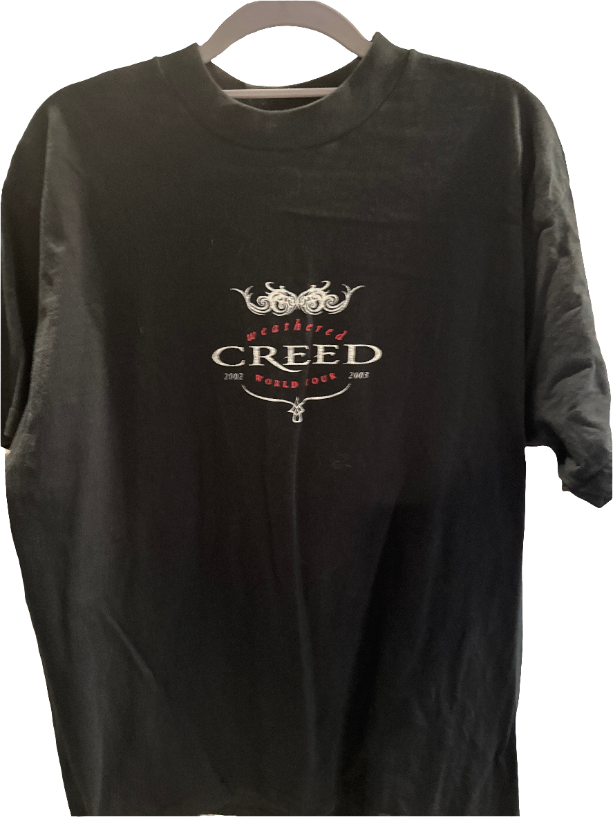 2002-2003 Creed Weathered World Tour Black T-Shirt Large Made in Mexico