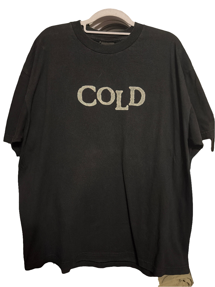 2000 Cold Band T Shirt Logo Double Sided Giant XL Black Y2K Spider