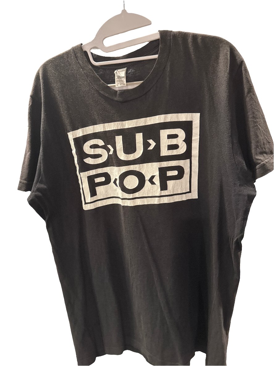 00s Sub Pop Logo American Apparel Black T-Shirt Medium