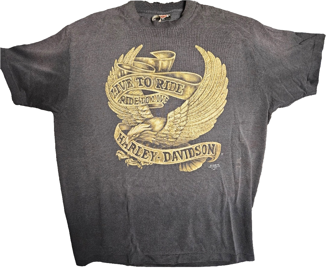 1991 Harley 3D Emblem Eagle RARE back print XL