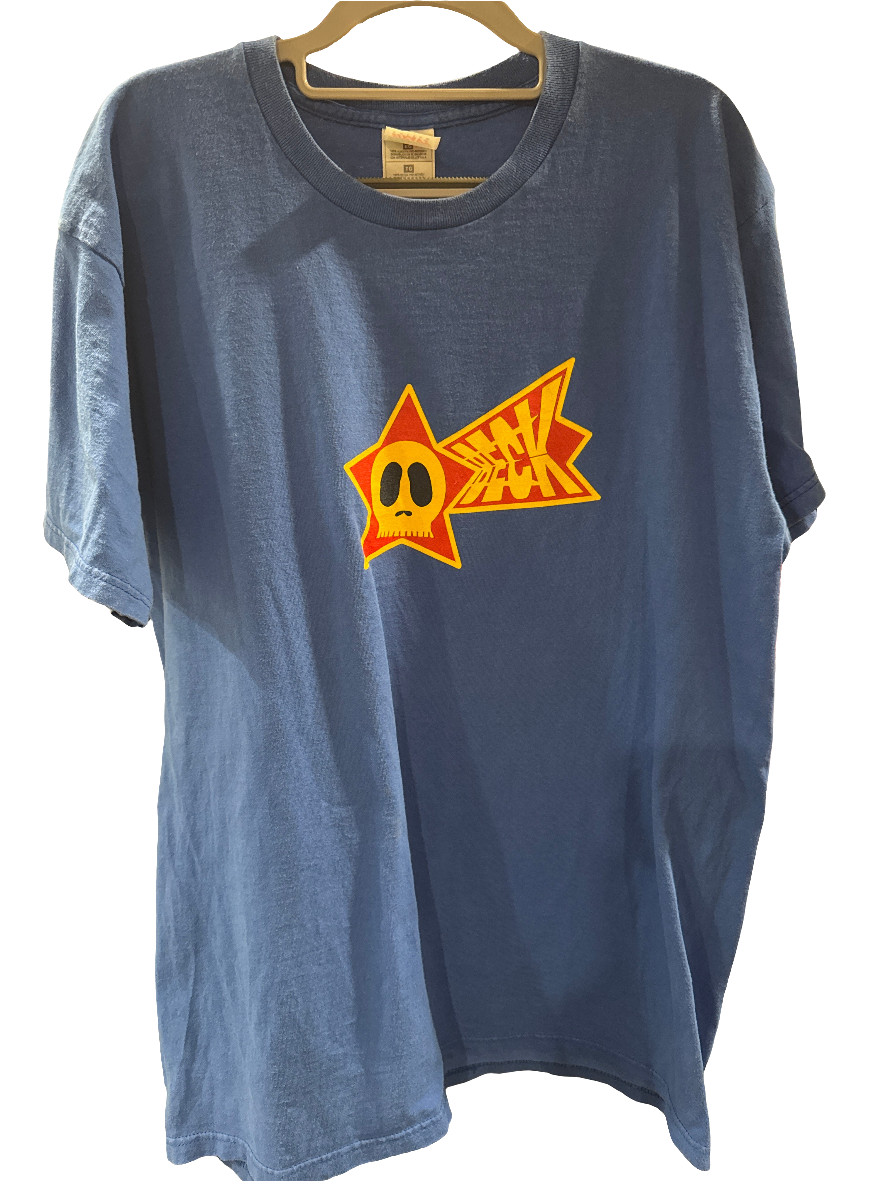 1999 Beck XL Blue T Shirt Skull FOTL Heavy Alt Indie