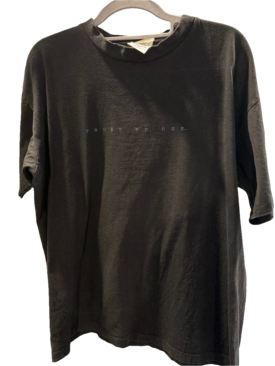 90s The X Files Show Promo L Black T Shirt Trust No One Alien Paranormal